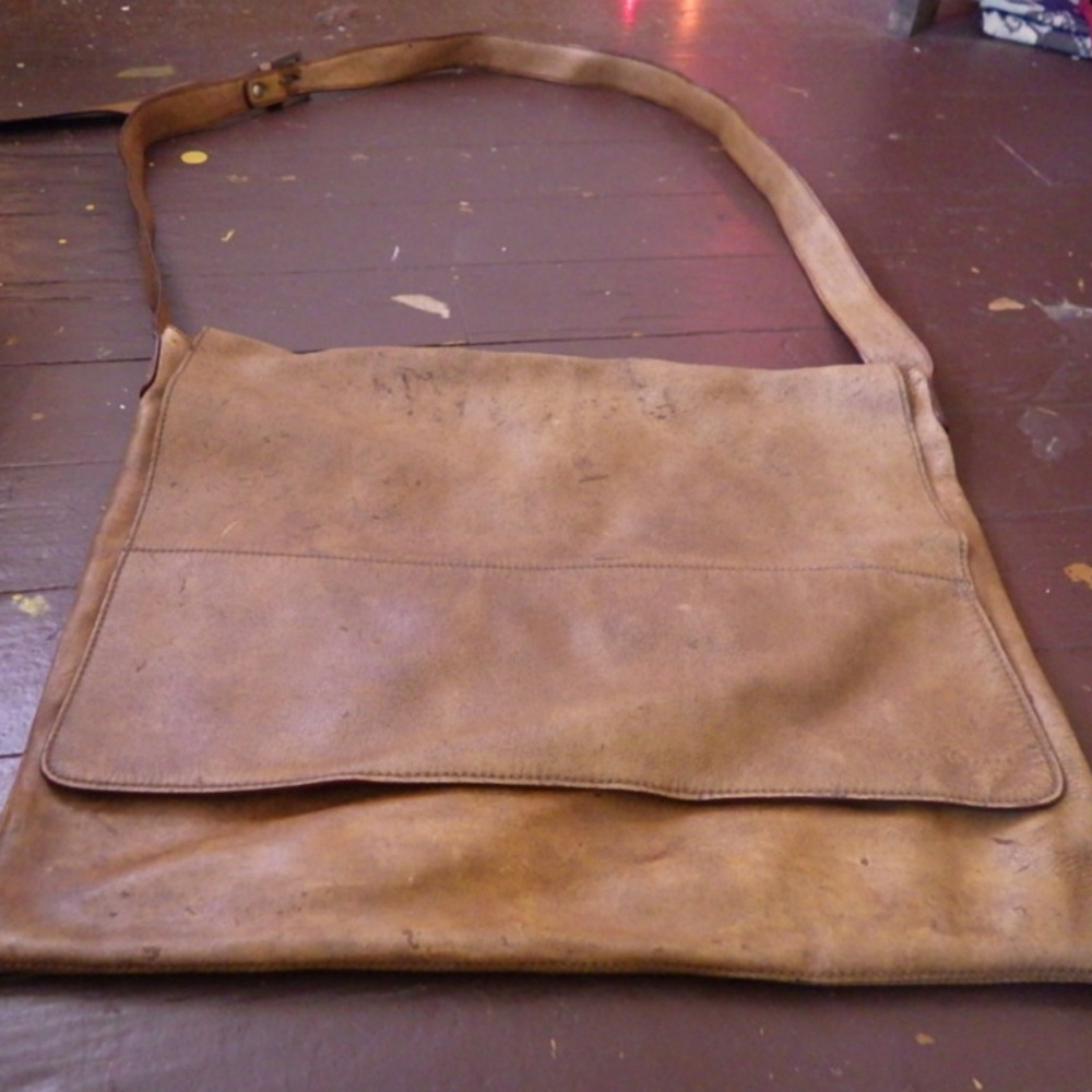Genuine Leather Tan Hide Shoulder Bag Satchel